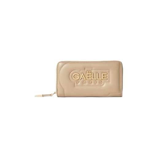 Gaelle Paris portafoglio zip around matellasè puffer con logo gbadp4689 beige