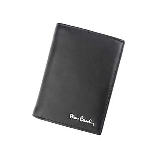 Pierre Cardin portafoglio da uomo elegante in 100% pelle naturale, 9.5x13x3 cm, per un massimo di 8 carte, 2 scomparti per banconote, nero , tilak09