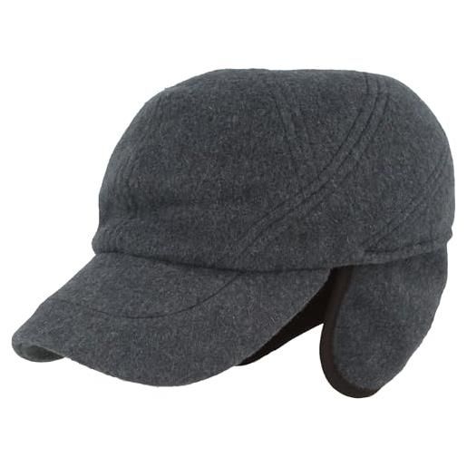 Hut Breiter breiter cappellino invernale da baseball, con membrana in teflon®, protezione per le orecchie pieghevole, blu jeans, 57