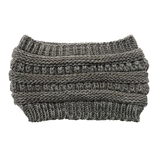 osiuujkw caldo cappello di lana con fascia per capelli cappelli invernali cappellini elastici accessori per capelli donna, grigio chiaro