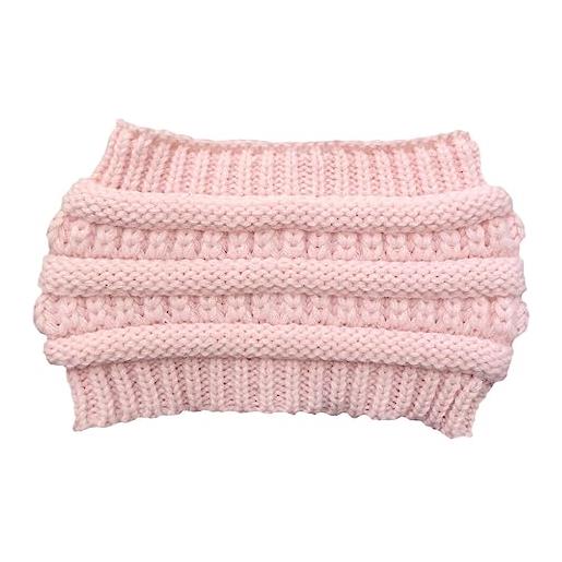 osiuujkw caldo cappello di lana con fascia per capelli cappelli invernali cappellini elastici accessori per capelli donna, rosa