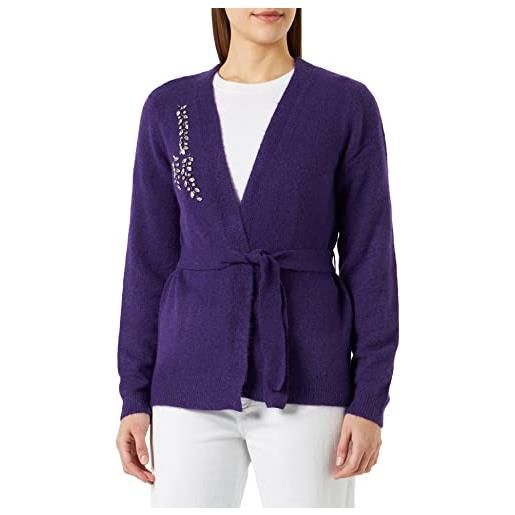 Ichi ihmacon ca2 maglione cardigan, 1937501/violet indigo melange, s donna