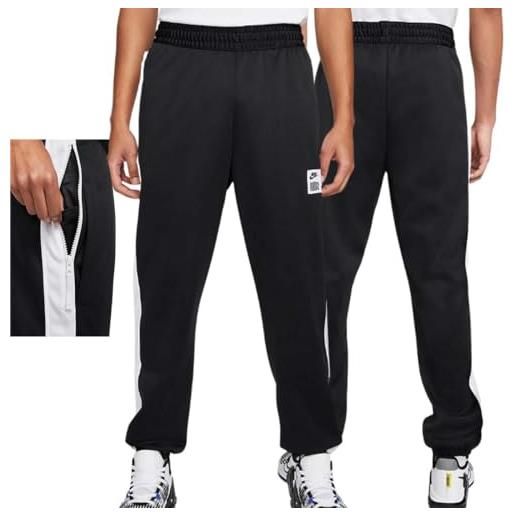 Nike m nk tf starting 5 fleece pant pantaloni, nero/bianco/grigio fumé, m uomo