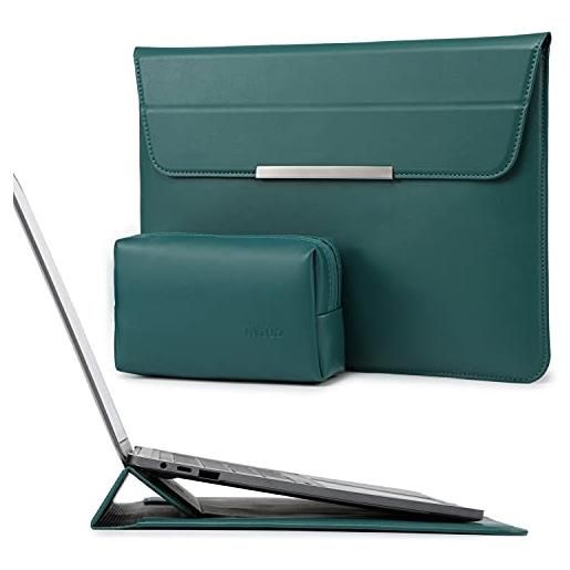 HYZUO 13 pollici custodia portatile laptop sleeve borsa sottile con funzione stand compatibile con mac. Book air 13 m1 2018-2021/mac. Book pro 13 m1 2016-2021/surface pro x 8 7 6/dell xps 13, verde scuro