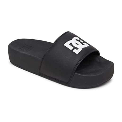 DC Shoes dc slide, sandali donna, nero bianco, 43 eu