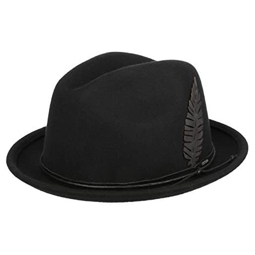 Stetson cappello in lana sandover player donna/uomo - da pioggia di feltro outdoor con fascia pelle autunno/inverno - xl (60-61 cm) nero