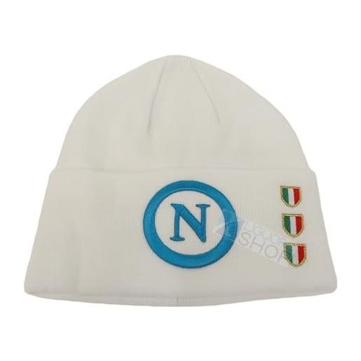 LIGUORO SHOP cappello invernale napoli 3 scudetto campione prodotto ufficiale enzo castellano (bianco)