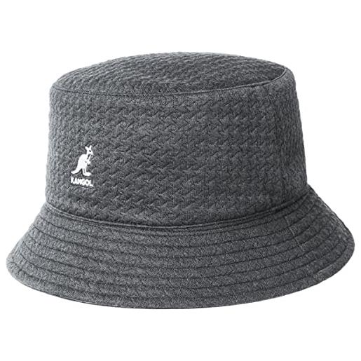 Kangol cappello reversibile embossed bucket di tessuto xl (60-61 cm) - antracite
