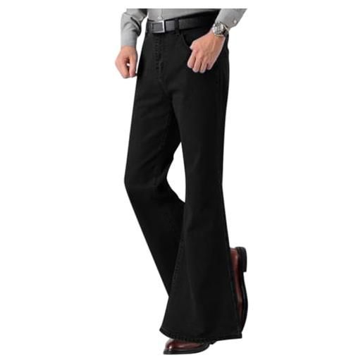 Oanviso pantaloni jeans da uomo svasati pantalone vintage pantaloni da ballo disco jeans moda pantaloni denim elegante anni '70 pantaloni campana jeans pants d 01 m