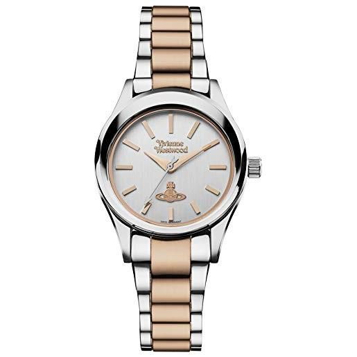Vivienne Westwood holloway ladies quartz watch with silver dial & two tone stainless steel bracelet vv111slrs