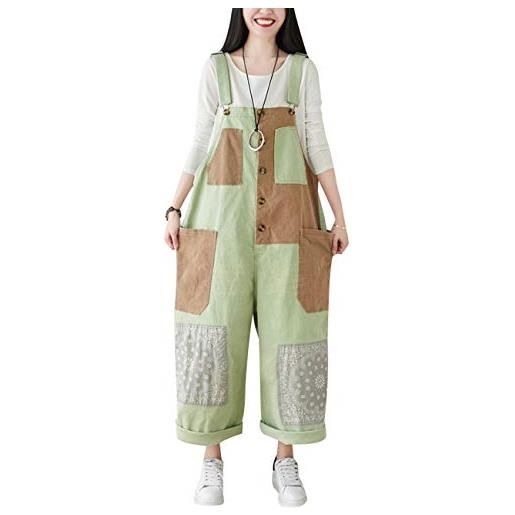 Youlee donna pantaloni larghi denim salopette tutine pantaloni style 27