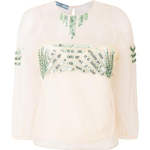 Prada blusa con paillettes - rosa