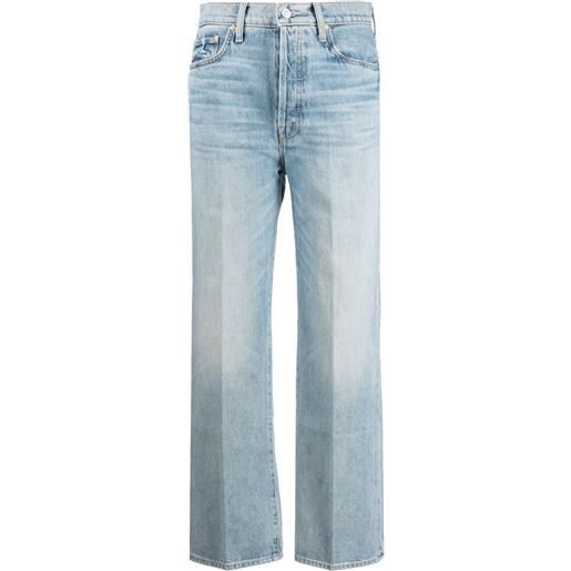 MOTHER jeans crop con applicazione - blu