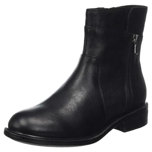 Geox d catria, stivale alla caviglia donna, nero, 38.5 eu