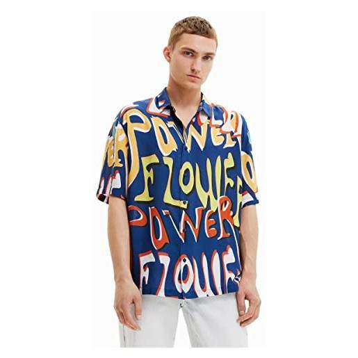 Desigual cam_rex, 5030 t-shirt, blu, xl uomo