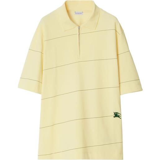 Burberry polo con ricamo - giallo