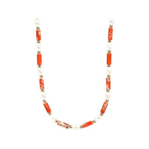 maaozhubaihuo collana pendente accessori per collo asimmetrico con cuciture perla d'acqua dolce collana di perline di corallo naturale tendenza gioielli esagerati natale san valentino regalo di compleanno