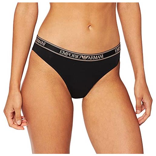 Emporio Armani underwear bi-pack brazilian brief iconic logoband, confezione da 2 lettere brasiliane, donna, nero (black), s