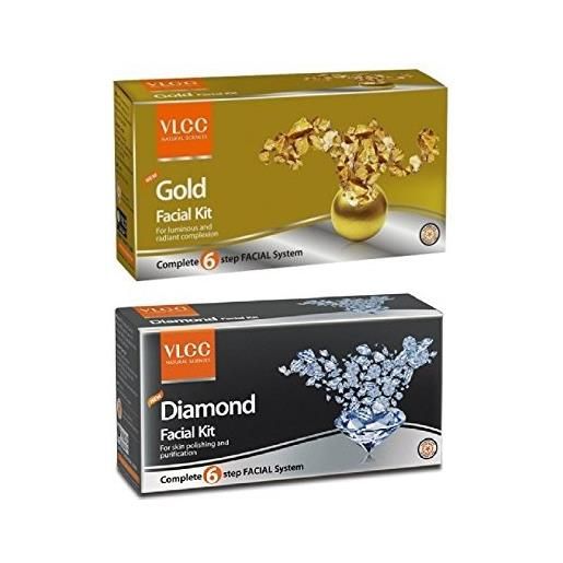 VLCC combo of gold kit viso - 6o grammi e diamante kit viso 60 grammi