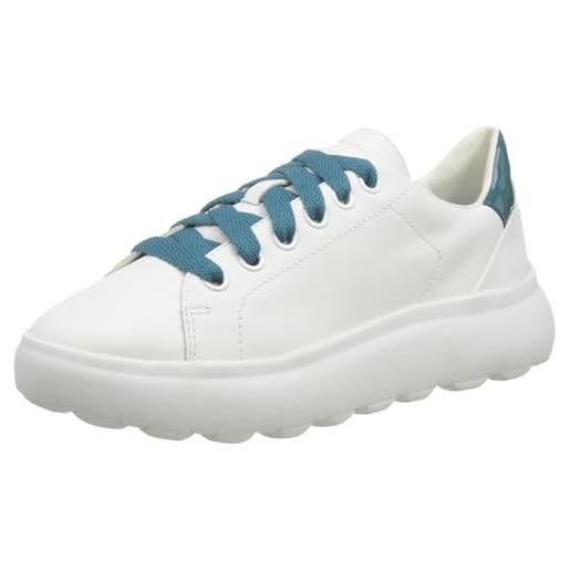 Geox d spherica ec4.1 b, scarpe da ginnastica donna, bianco (white octane), 35 eu