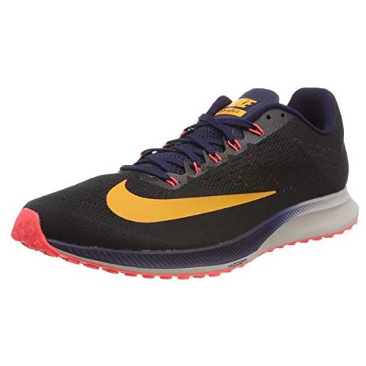 Nike air zoom elite 10, scarpe running uomo, multicolore (black/orange peel/blackened blue 084), 38.5 eu