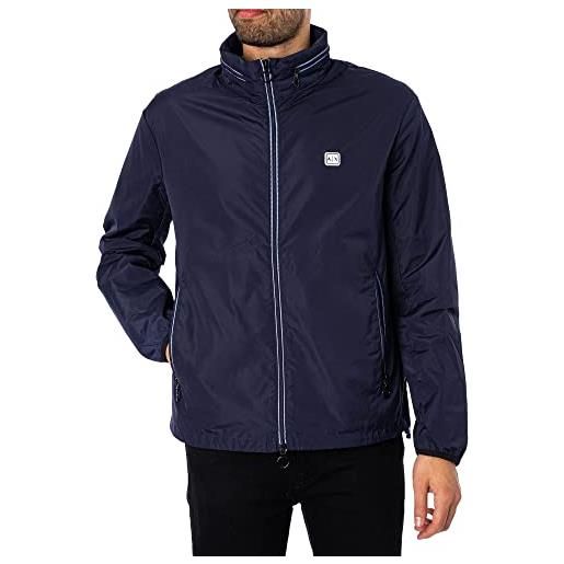 ARMANI EXCHANGE lightweight zip-up hooded windbreaker jacket 8nzb07, giacca a vento uomo, blu (navy blazer), xxl
