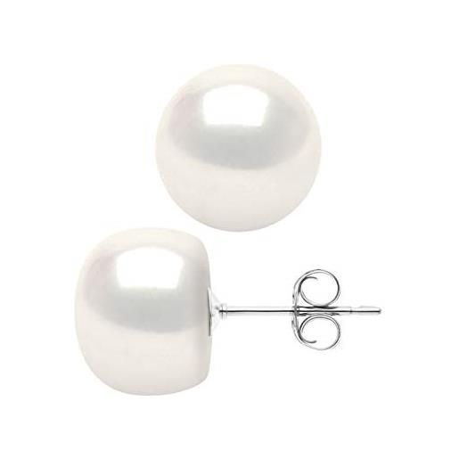 PEARLS & COLORS NATURAL FINE PEARLS pearls & colors - orecchini vere perle di coltura di acqua dolce - qualità aaa+ - colore bianco naturale - argento 925 - gioiello da donna