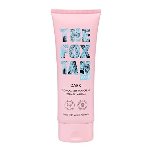 The Fox Tan - dark tropical self-tan creme - crema autoabbronzante per il corpo con dha 100% naturale, leggera e idratante, senza odore di autoabbronzanti, 200 ml