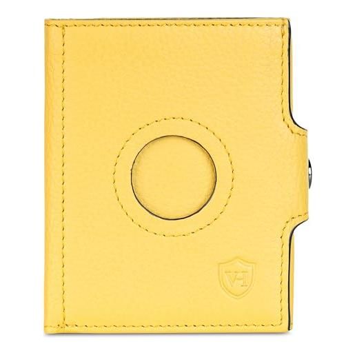 VON HEESEN slim wallet, giallo. , xl münzfach, scomparto portamonete xl (con scomparto airtag)