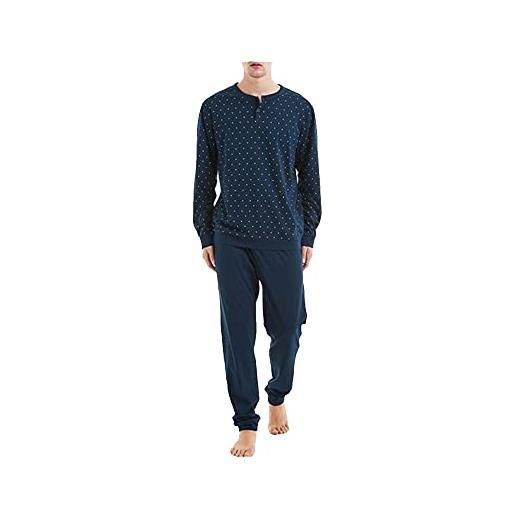 RAGNO pigiama uomo in puro cotone art. U310n1-52, blu