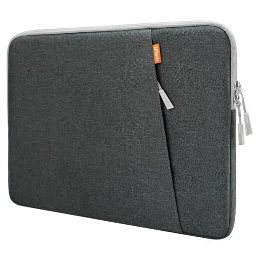 JETech custodia laptop per 14 pollici mac. Book pro m3 / m2 / m1 a2779 a2442, impermeabile custodia borsa con tasca, compatibile con 14 pollici notebook (grigio scuro)