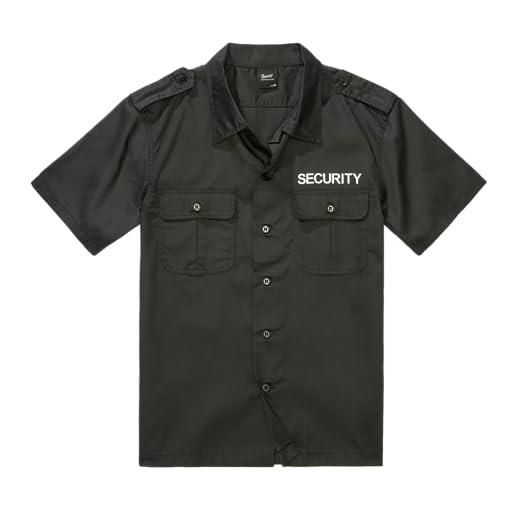 Brandit security us-maglietta corte camicia elegante, nero-manica corta, m uomo