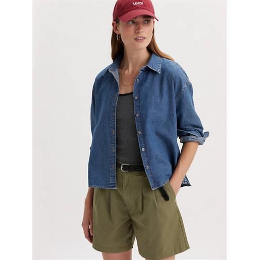 Levi's camicia odessa manica lunga lightweight blu / cool as a pickle 2