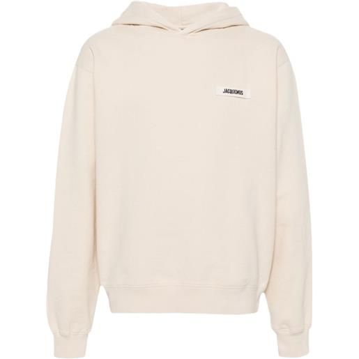 Jacquemus felpa con cappuccio gros grain - toni neutri