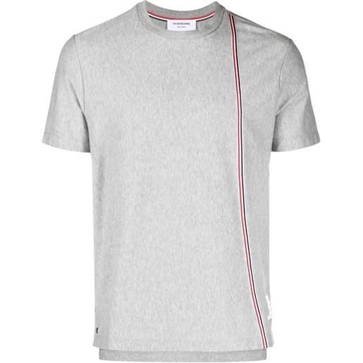 Thom Browne t-shirt con banda rwb - grigio