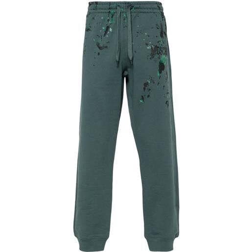 Moschino pantaloni sportivi con stampa - verde