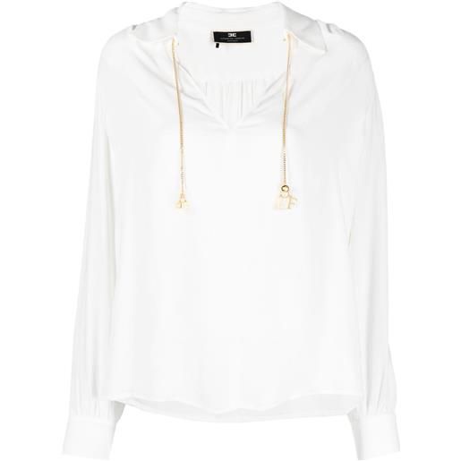 Elisabetta Franchi camicia con logo - bianco