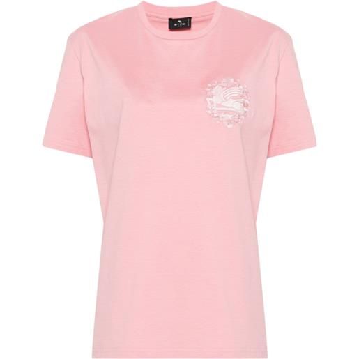 ETRO t-shirt con motivo pegaso - rosa