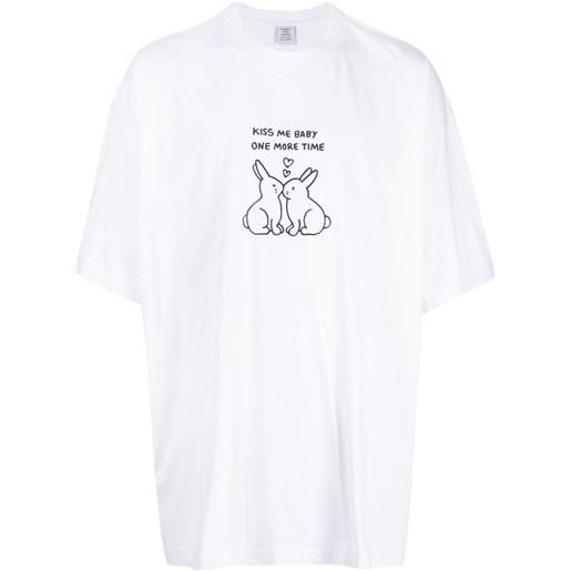 VETEMENTS t-shirt kissing bunnies girocollo - bianco
