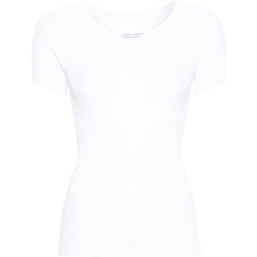 Alberta Ferretti top con scollo a v - bianco