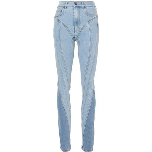 Mugler jeans skinny a vita alta - blu