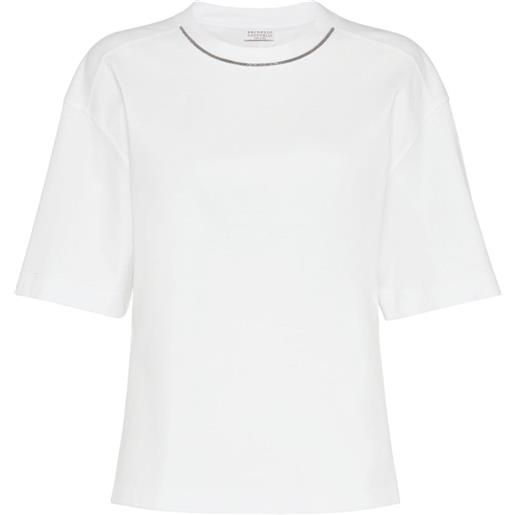 Brunello Cucinelli t-shirt con catena monili - bianco