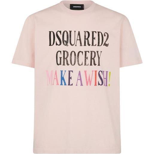 Dsquared2 t-shirt girocollo con stampa - rosa