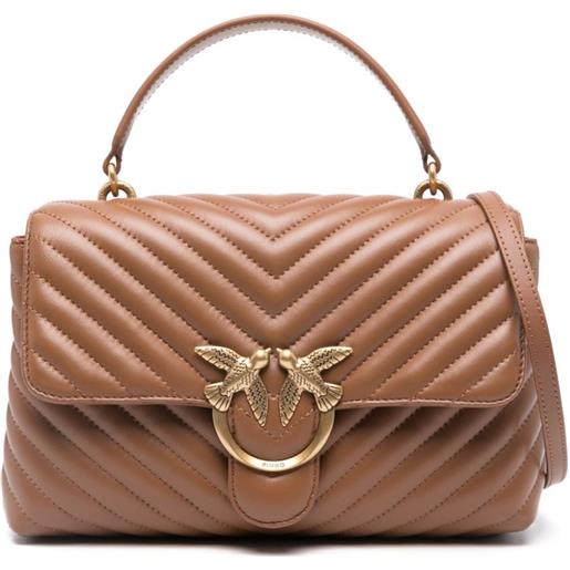 PINKO love one quilted shoulder bag - marrone