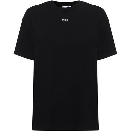 OFF-WHITE diag embroidered cotton t-shirt