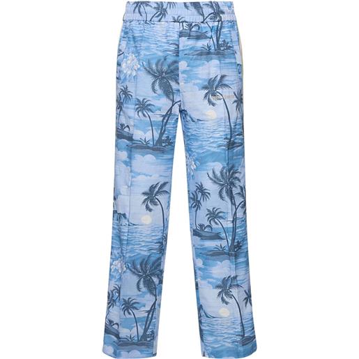 PALM ANGELS pantaloni sunset in misto lino