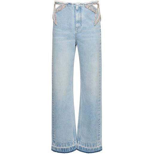 STELLA MCCARTNEY jeans dritti in denim di cotone con decorazioni