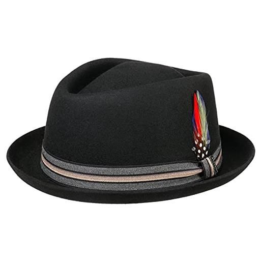 Stetson cappello in lana beloit diamond donna/uomo - outdoor di feltro da pioggia estate/inverno - l (58-59 cm) nero
