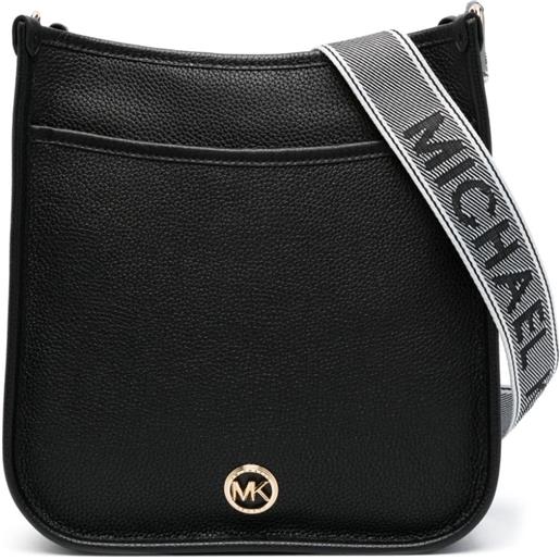 Michael Michael Kors borsa a spalla con placca logo - nero