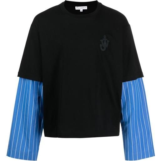JW Anderson t-shirt a righe - nero